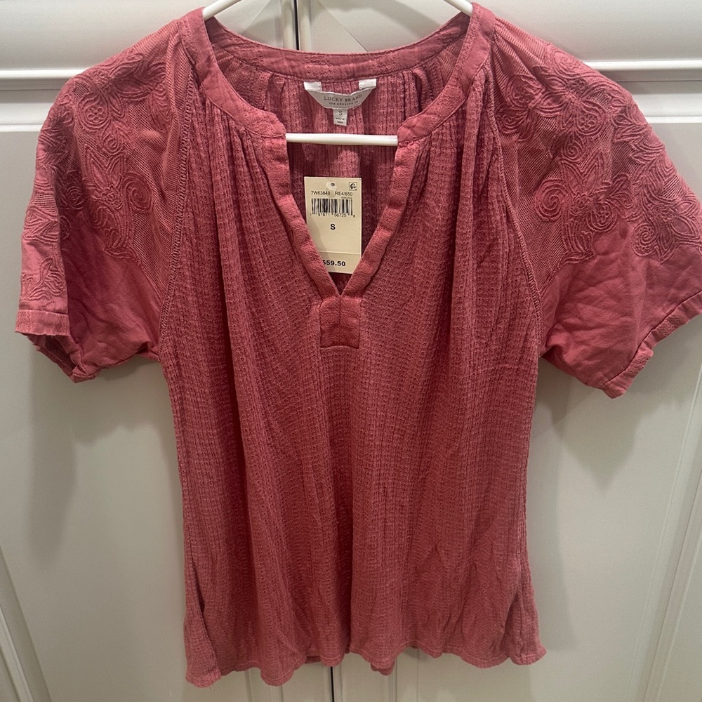 Women's Pink Embroidered Top